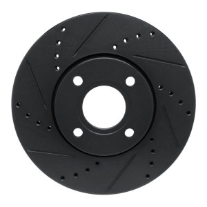 Ford Ecosport Brake Rotor (1) - Front Left - R1 Concepts - Drilled & Slotted - Black - `13-`16